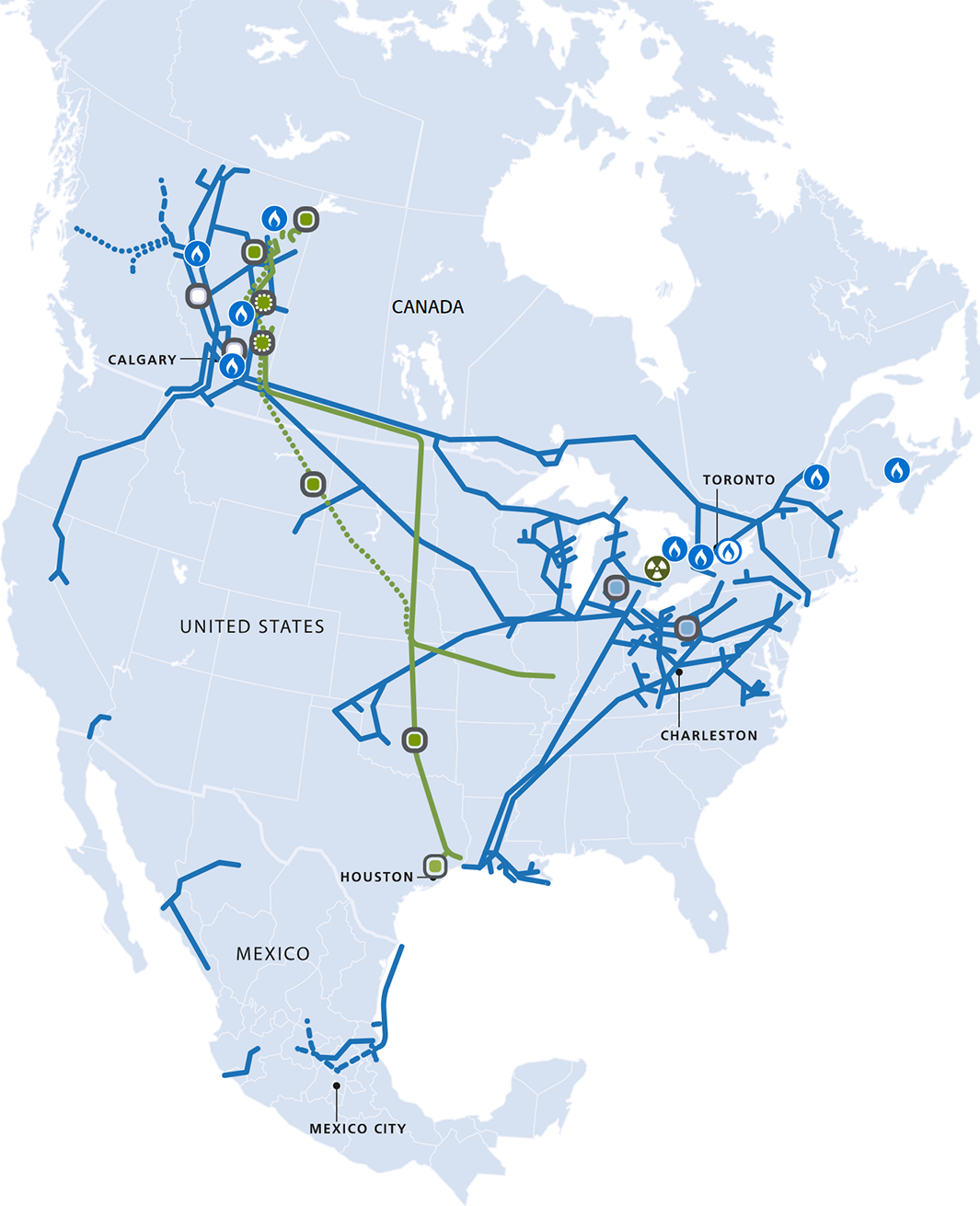 TC Energy Natural Gas, Liquids and Power Assets Map - December 31, 2019