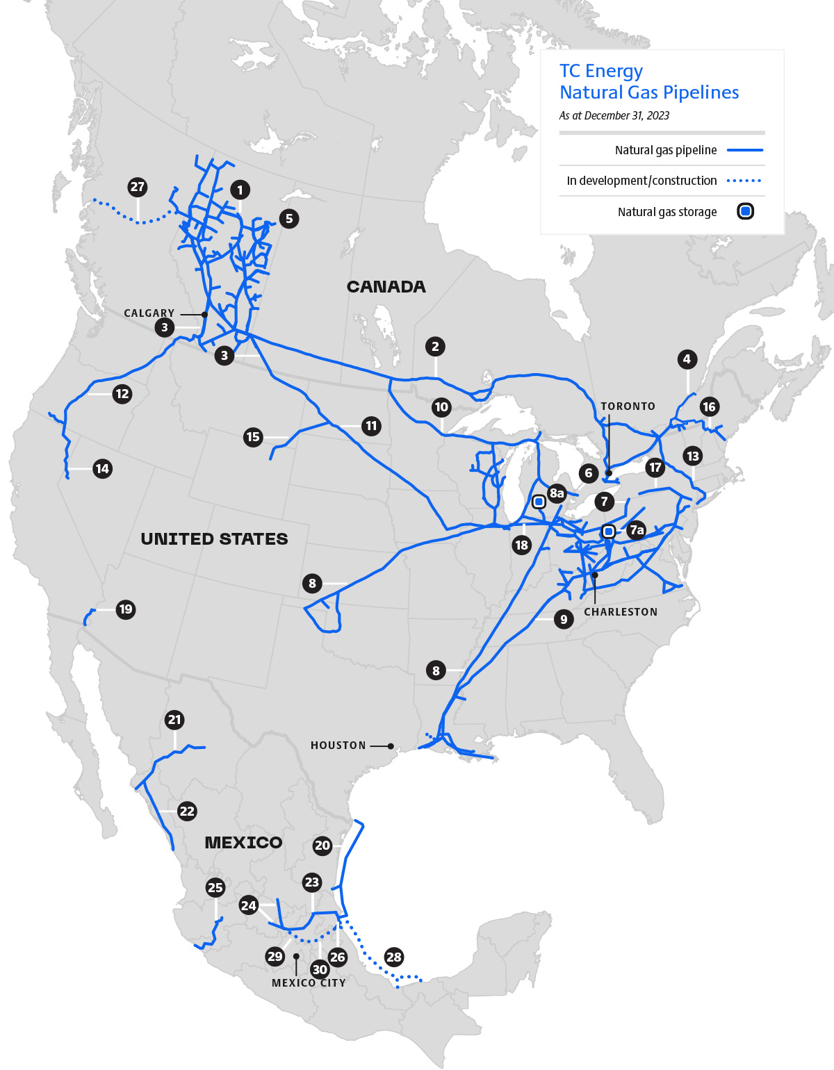 TC Energy natural gas map