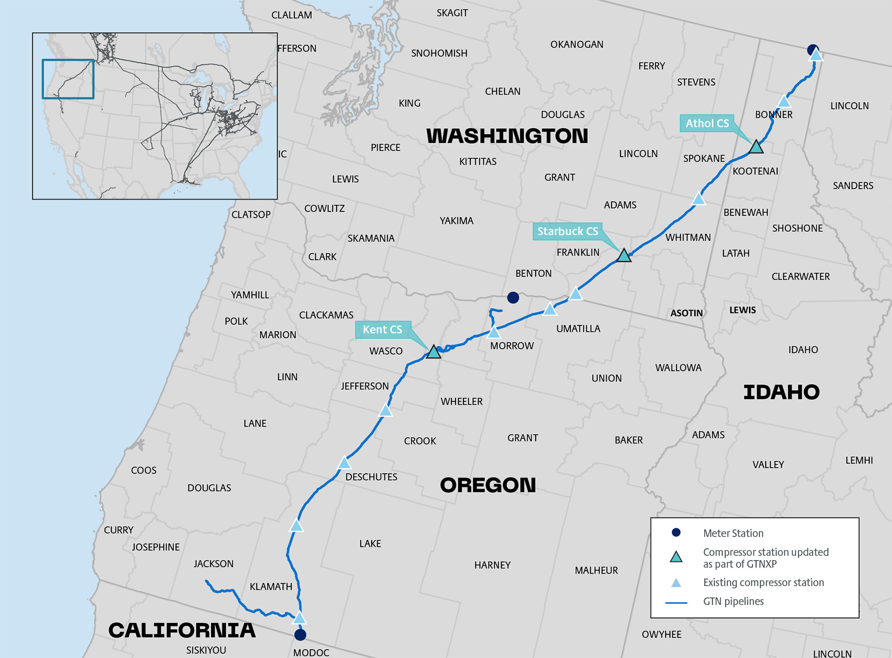 Gas Transmission Northwest map